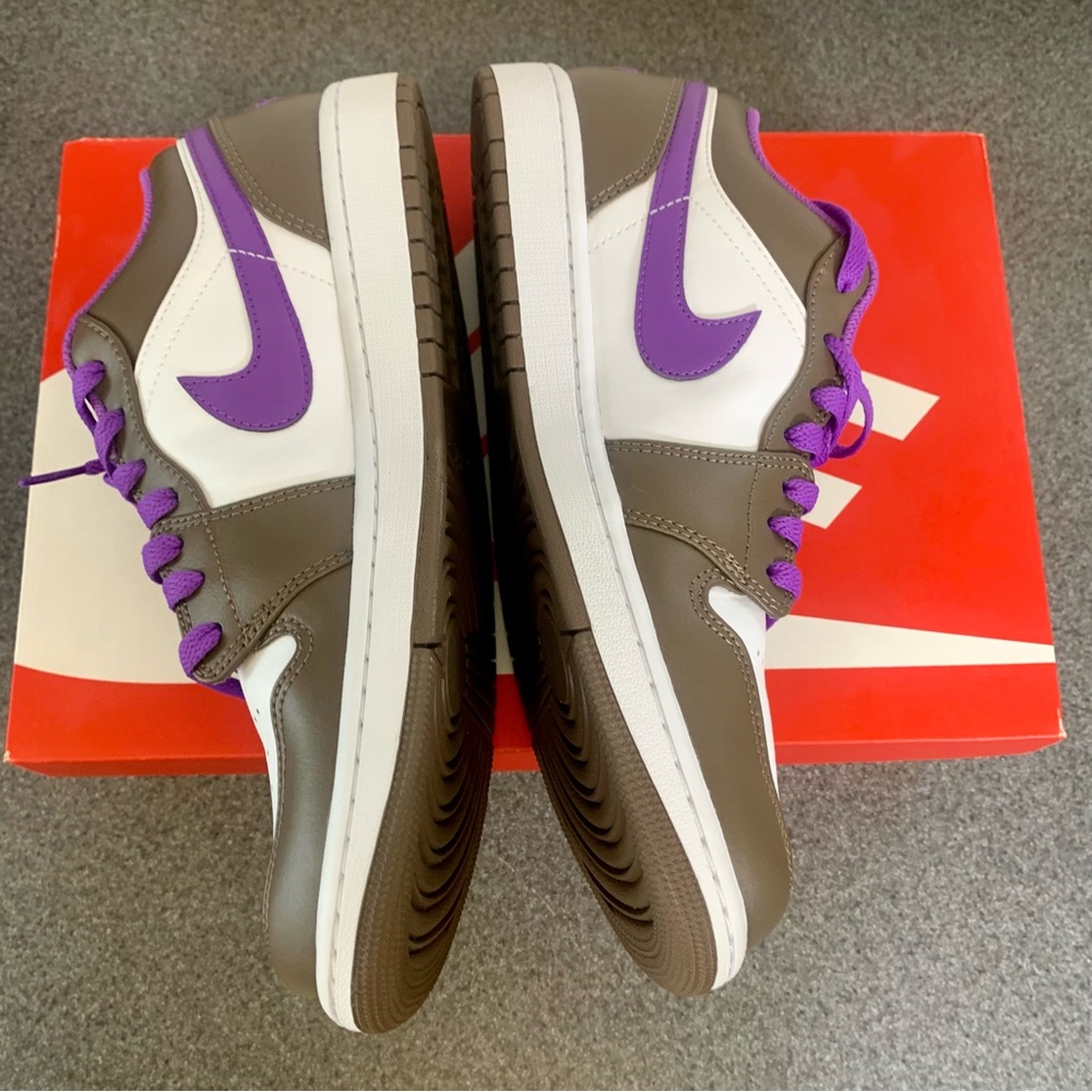 Nike Air Jordan 1 Low Palomino Purple Mocha 553558-215 Men’s 10.5 New - Picture 7 of 12